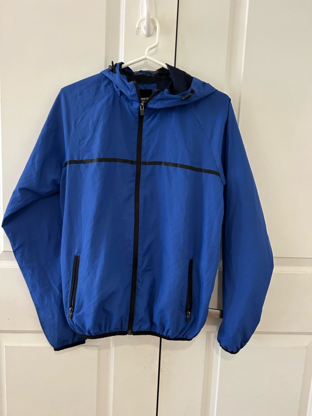 Cedarwood State Men's Blue Hooded Windbreaker Jacket